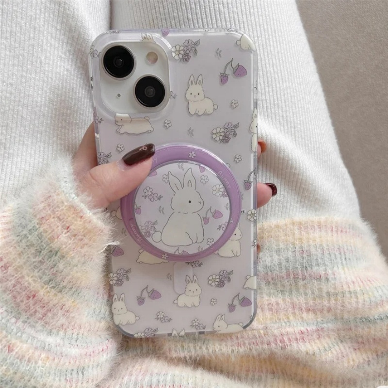 韓国のかわいいウサギ Magsafe 電話磁気グリップトック - Phone Cases Quirky のレビューと価格