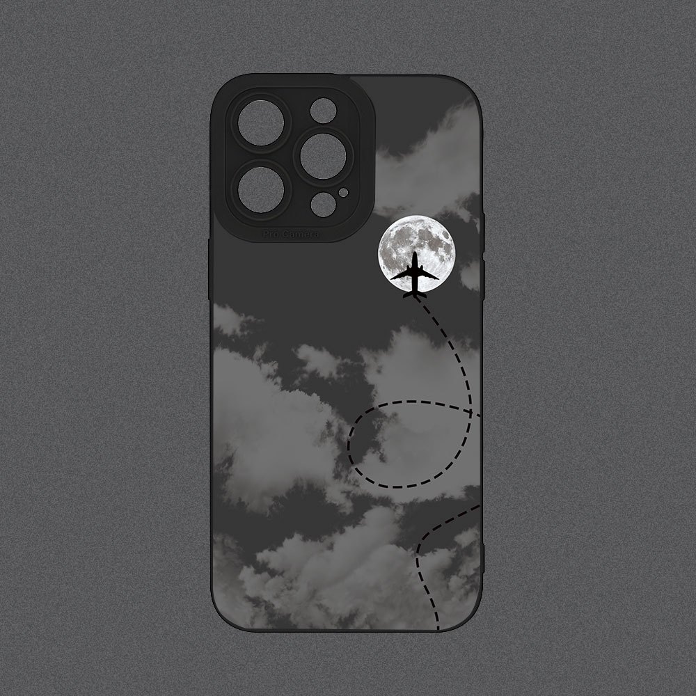 夜空の飛行機の漫画風クリエイティブで面白い柄のスマホケース、 - Phone Cases Funny のレビューと価格