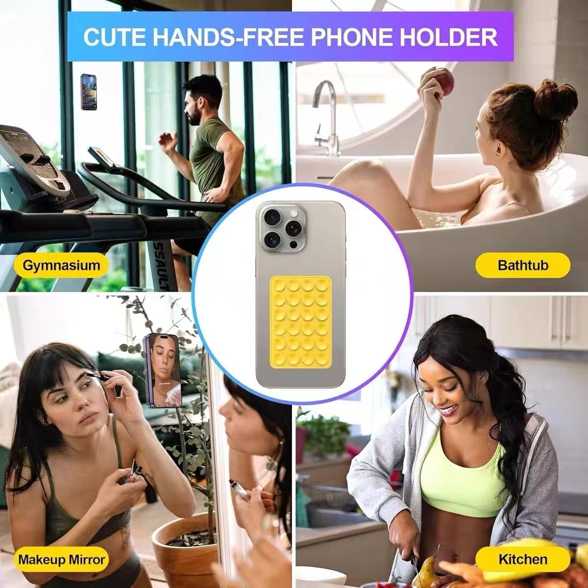 シリコン吸盤式スマホホルダー 正方形 滑り止め背面ステッカー - Phone Cases Case のレビューと価格
