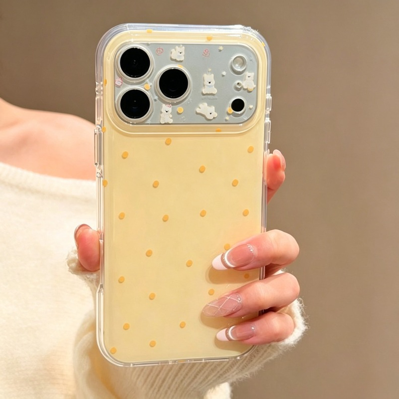 おしゃれで可愛い黄色の水玉模様保護電話ケース iPhone  - Phone Cases Purple のレビューと価格