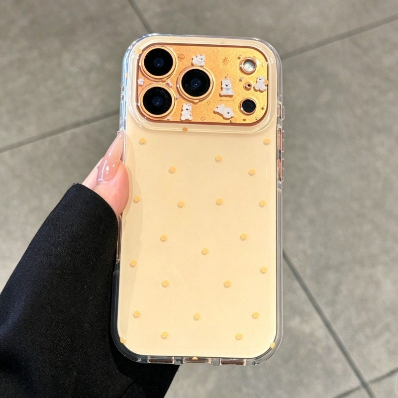 おしゃれで可愛い黄色の水玉模様保護電話ケース iPhone  - Phone Cases Purple のレビューと価格