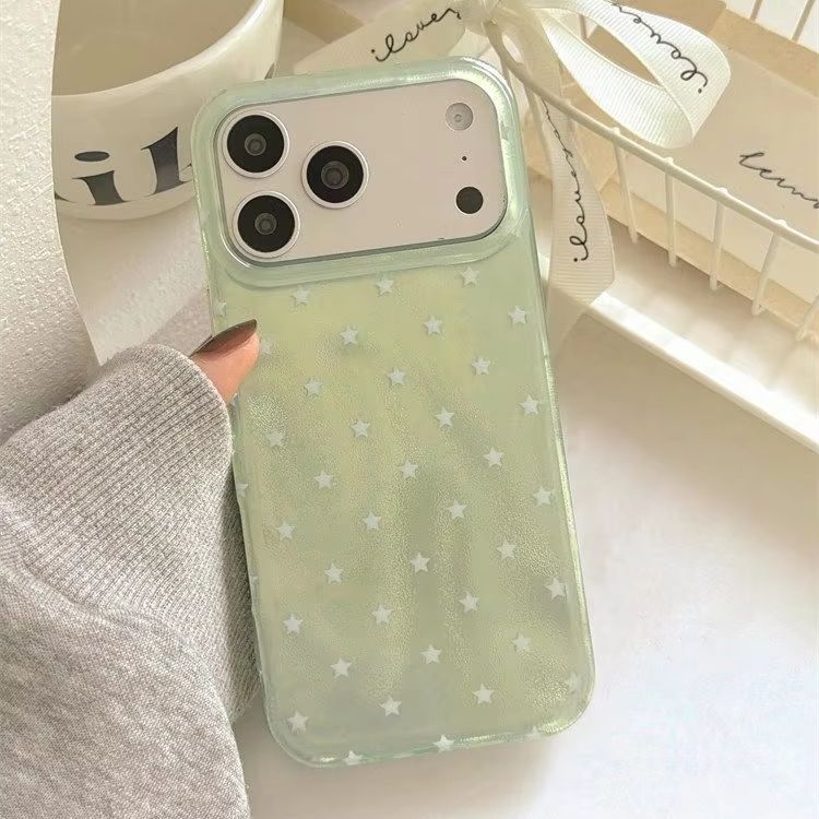 韓国風グリーン背景五芒星輝くiPhoneケース iPhone - Phone Cases Korea のレビューと価格