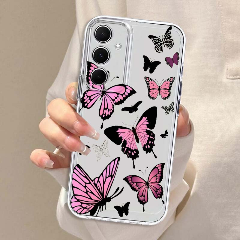 紫の蝶柄スマホケース Samsung Galaxy A73  - Phone Cases Purple のレビューと価格