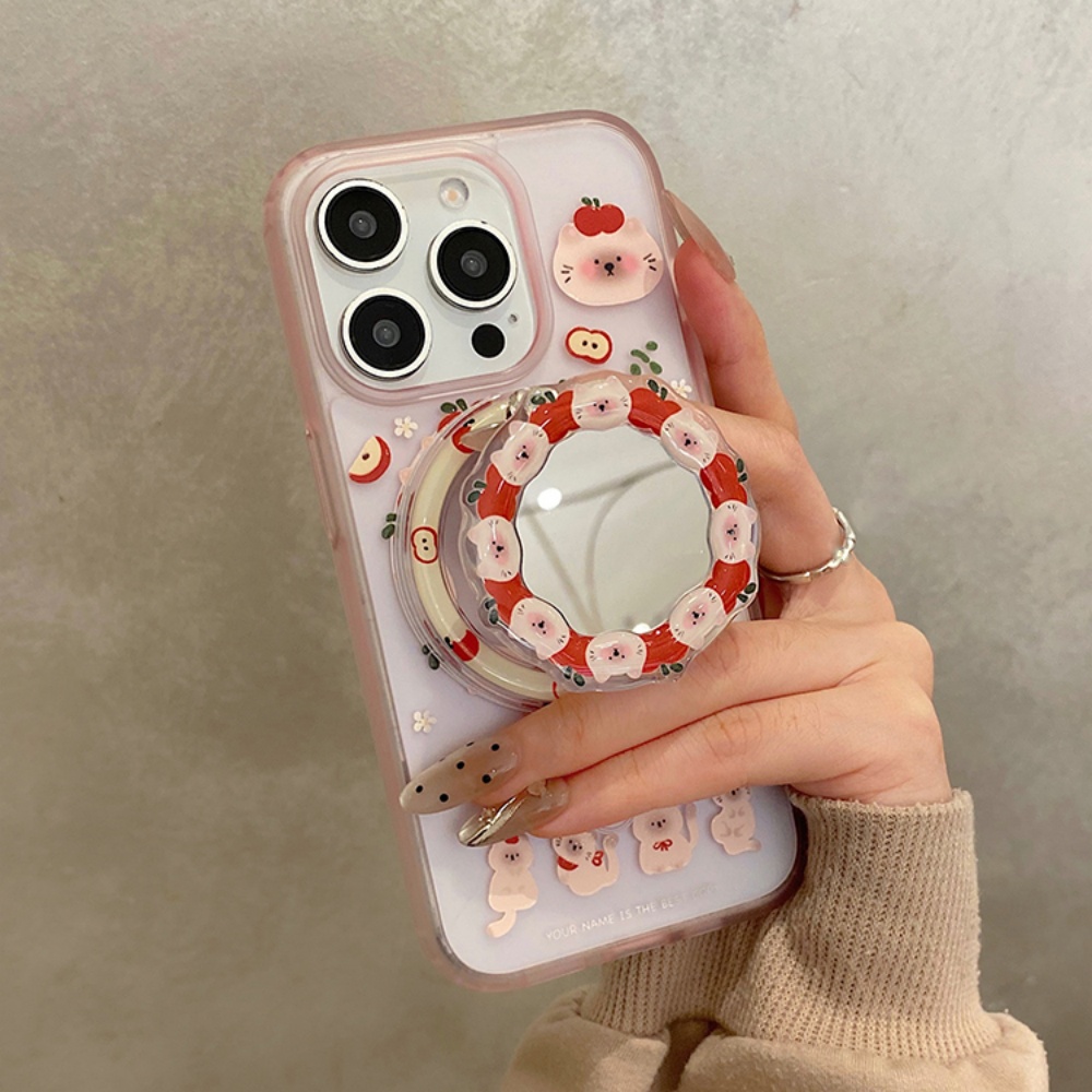 韓国かわいいアップルキティ Magsafe 電話磁気グリップ - Phone Cases Quirky のレビューと価格