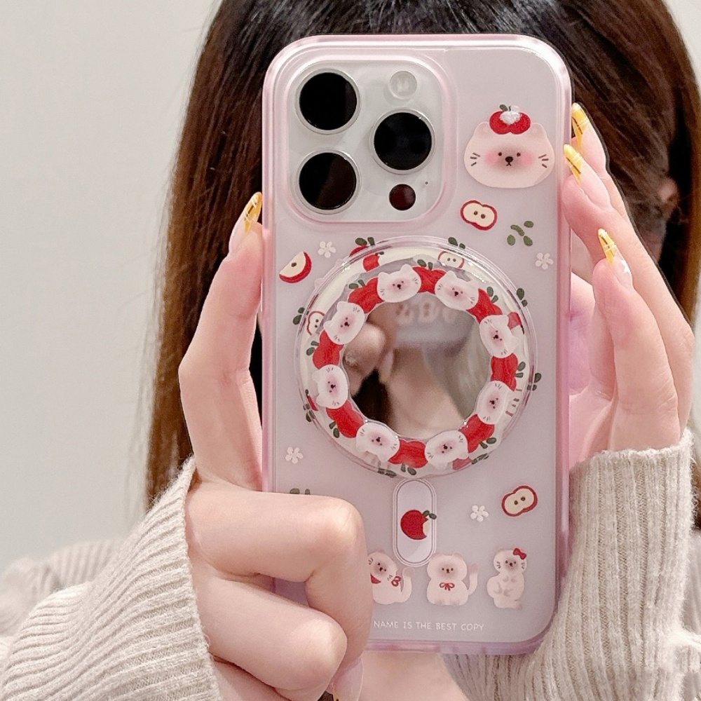 韓国かわいいアップルキティ Magsafe 電話磁気グリップ - Phone Cases Quirky のレビューと価格