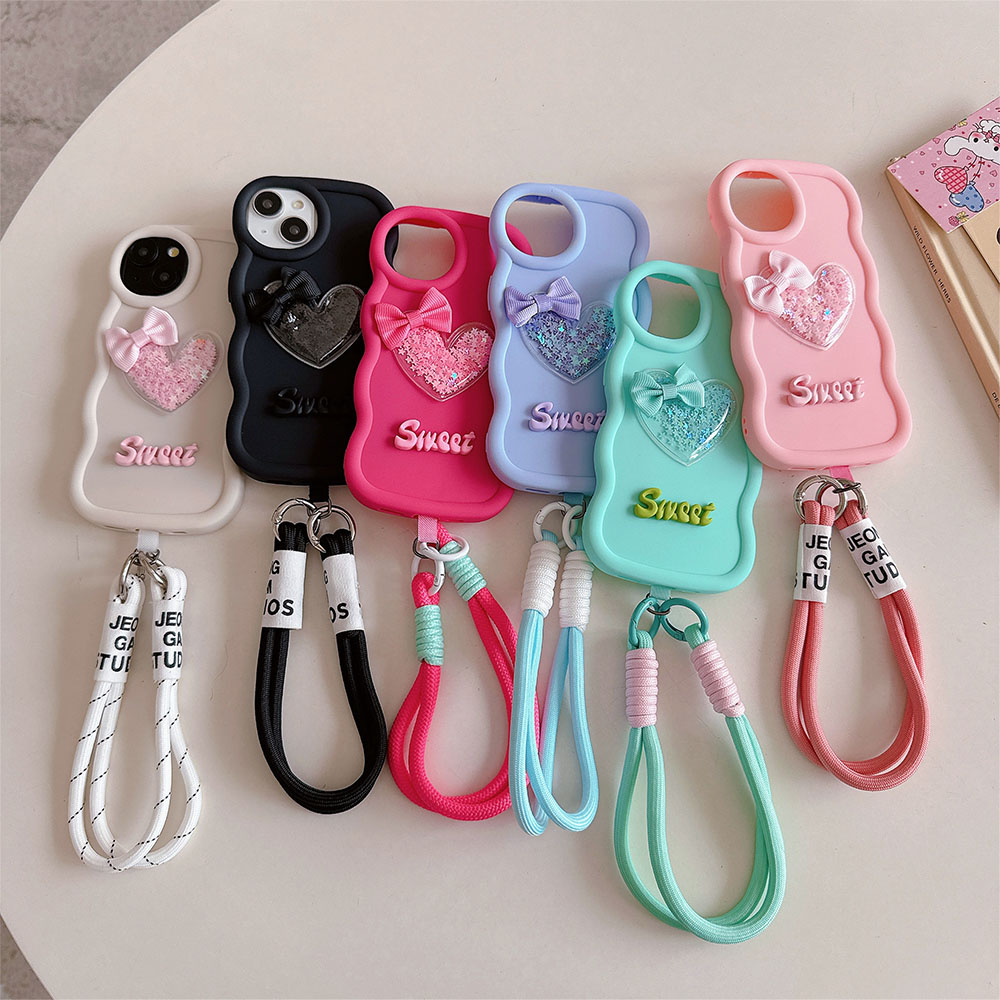 ハートの形をしたソフトフォンケース,ウェーブのかかった弓が付 - Phone Cases Nyc のレビューと価格
