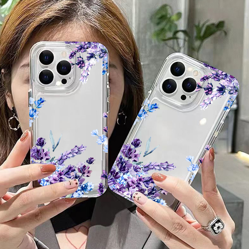 パープルフラワー ソフトTPU製 iPhoneケース iPh - Phone Cases Purple のレビューと価格