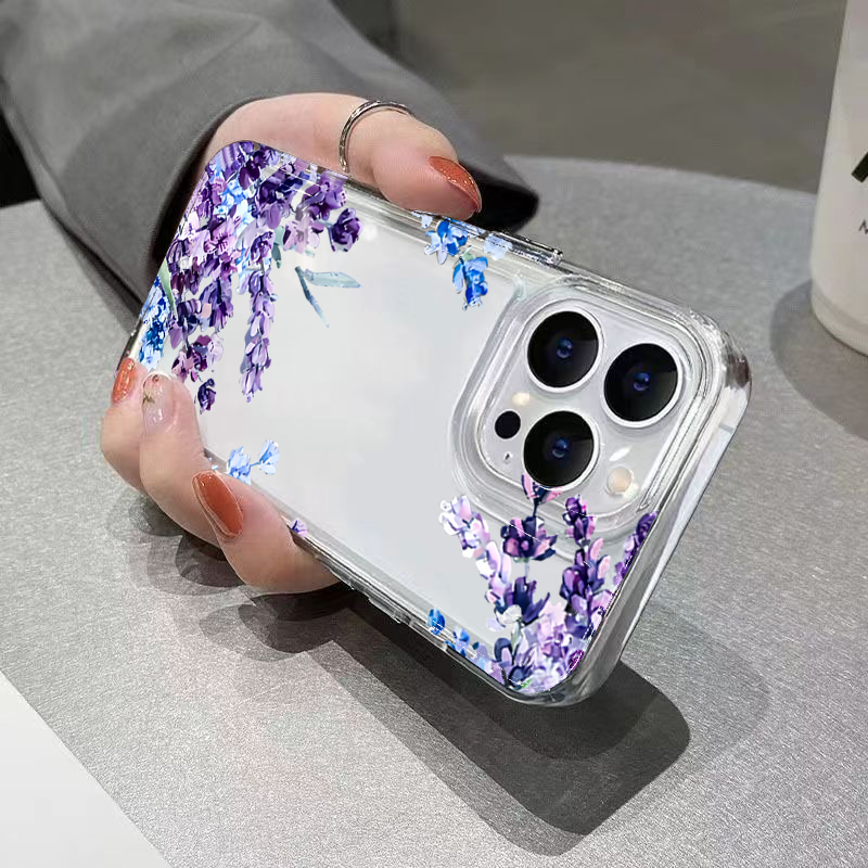 パープルフラワー ソフトTPU製 iPhoneケース iPh - Phone Cases Purple のレビューと価格