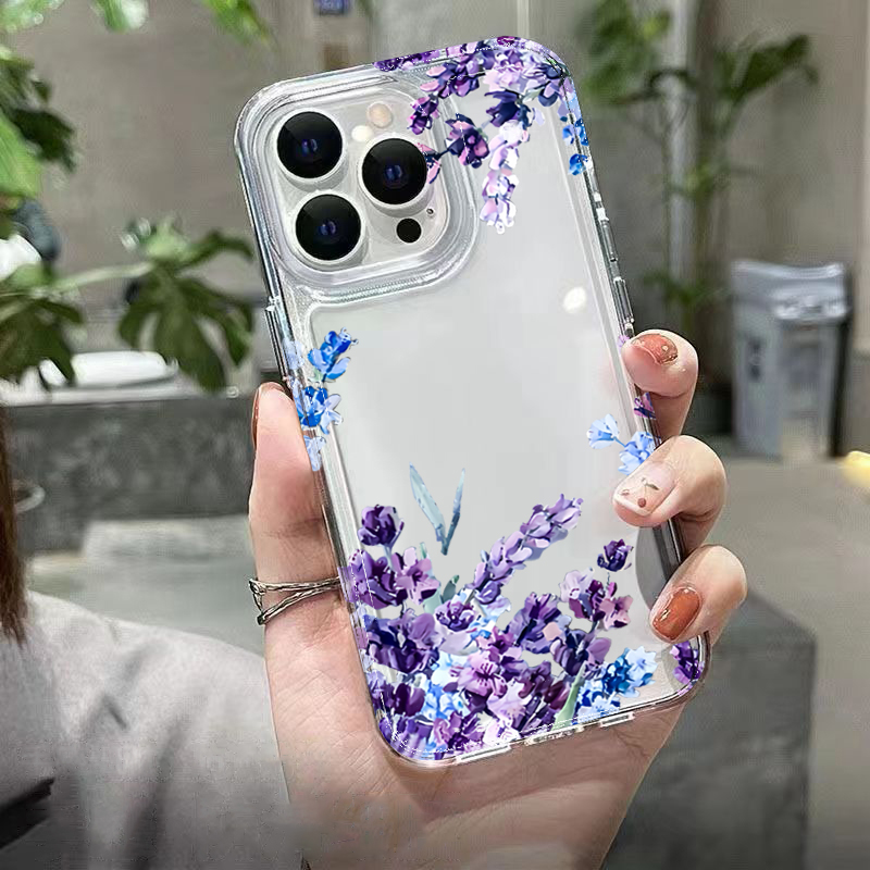 パープルフラワー ソフトTPU製 iPhoneケース iPh - Phone Cases Purple のレビューと価格