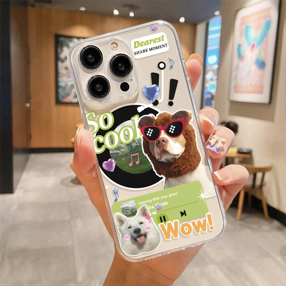 ユニークな漫画の子犬柄ステッカー付きスマホケース、Apple - Phone Cases Quirky のレビューと価格