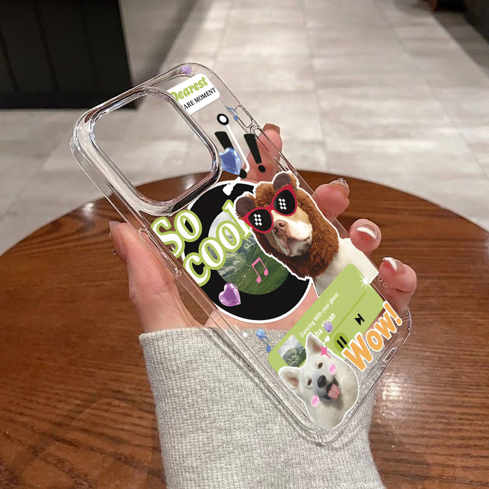 ユニークな漫画の子犬柄ステッカー付きスマホケース、Apple - Phone Cases Quirky のレビューと価格
