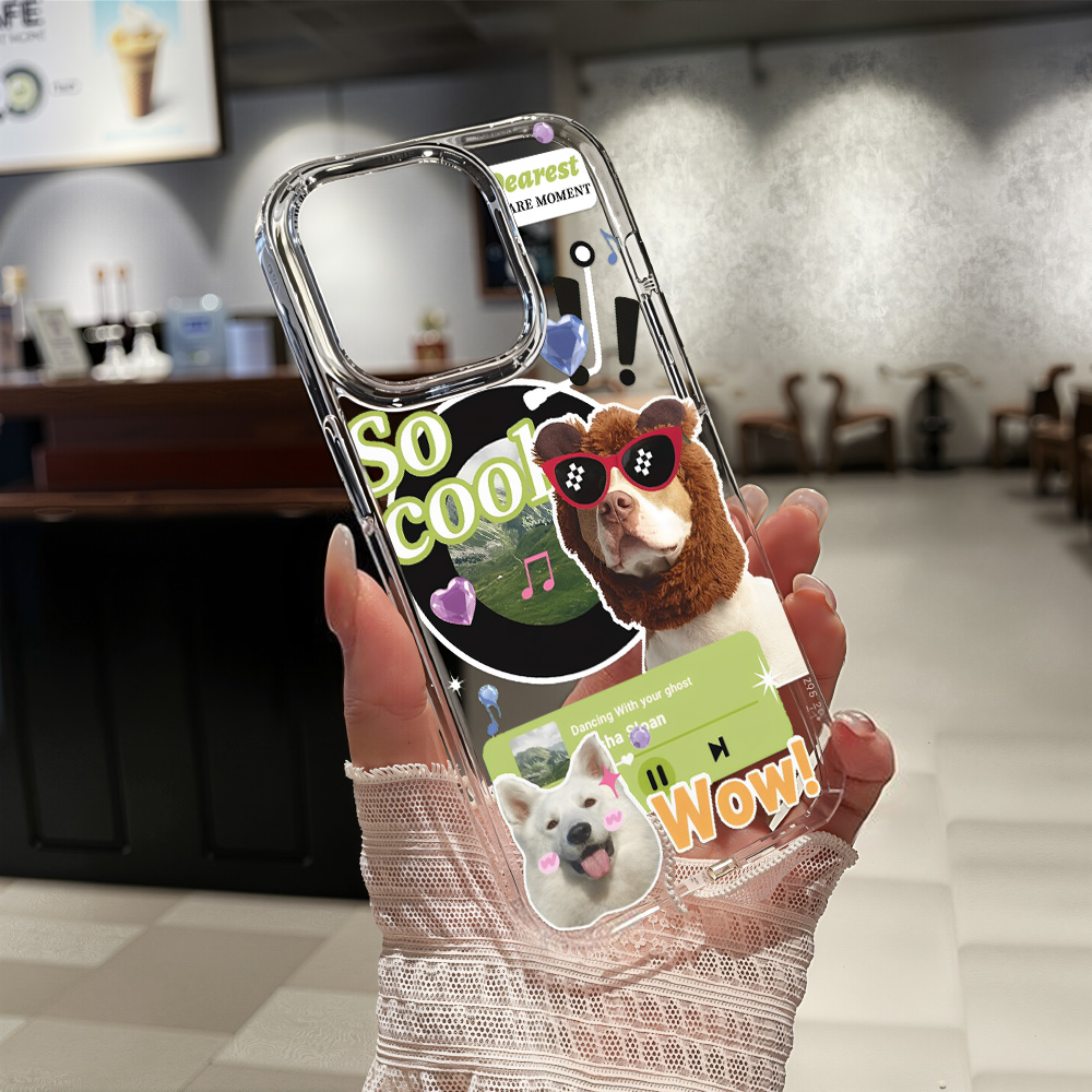 ユニークな漫画の子犬柄ステッカー付きスマホケース、Apple - Phone Cases Quirky のレビューと価格